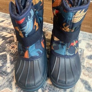 Kids Dinosaur Print Winter Boots